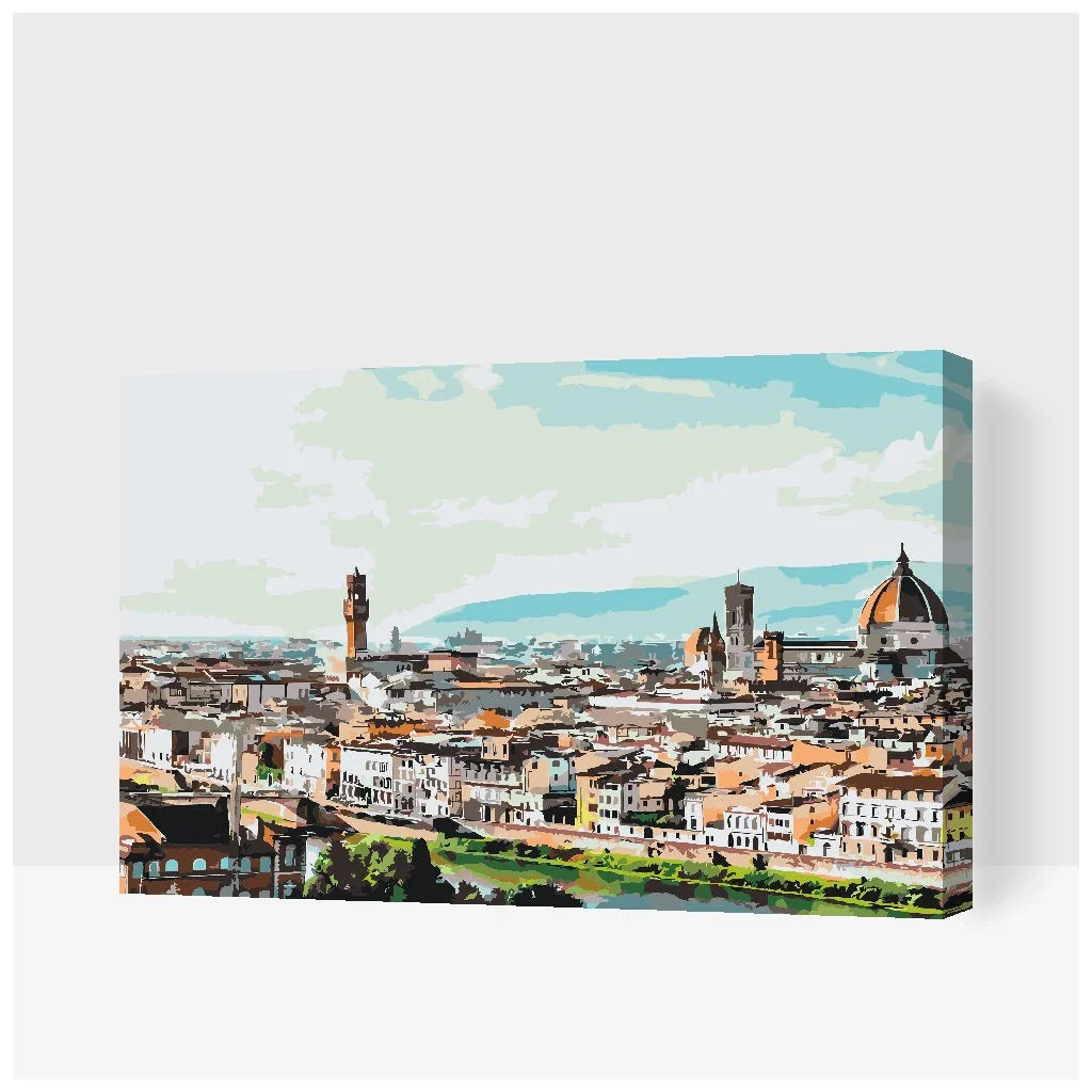 Firenze i Italien som mal efter tal