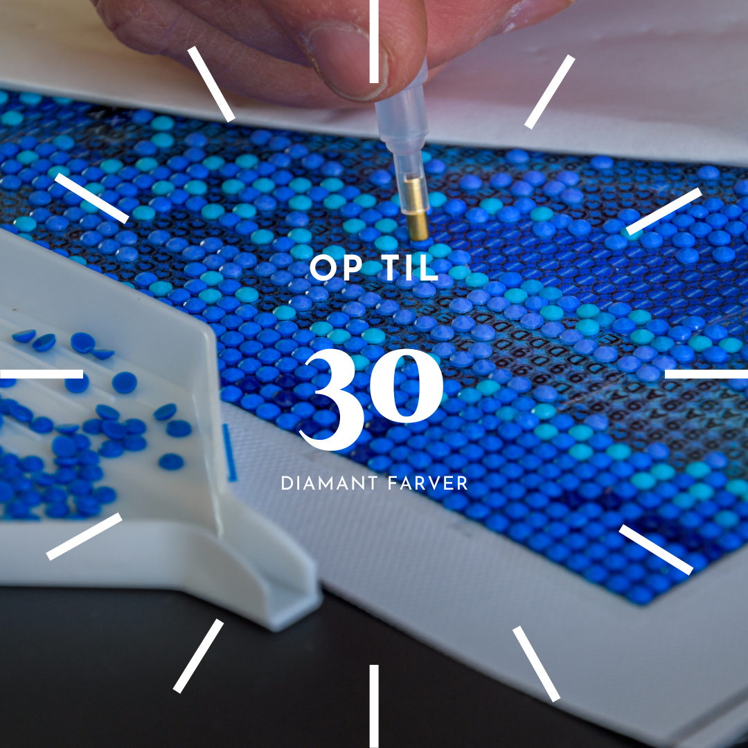 DIAMOND PAINTING EGET BILLEDE med 30 farver diamanter - Mange størrelser med hurtig levering