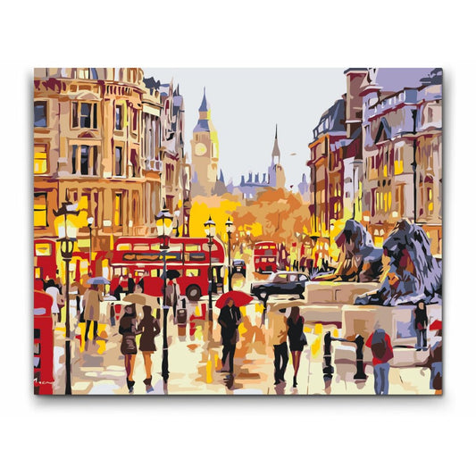 London i regn - paint by numbers for voksne 