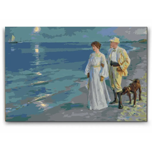 SOMMERAFTEN VED SKAGENS STRAND af P.S. Krøyer