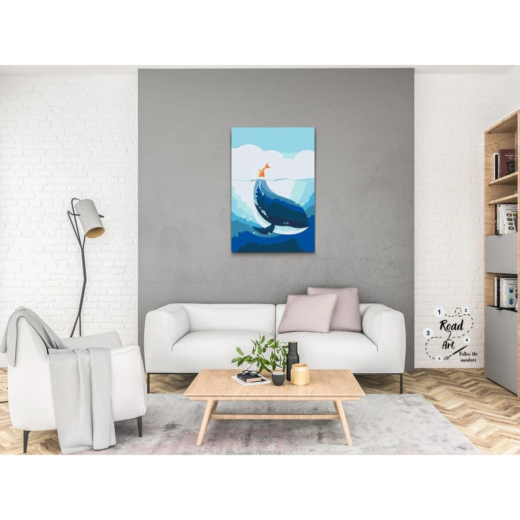 Børnemotiv: lille fisk drømmer stort – paint by numbers kit
