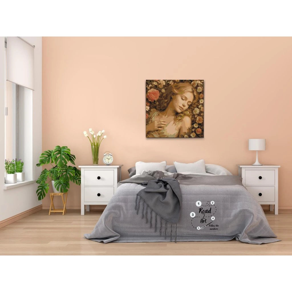 Paint by numbers romantisk blomsterportræt