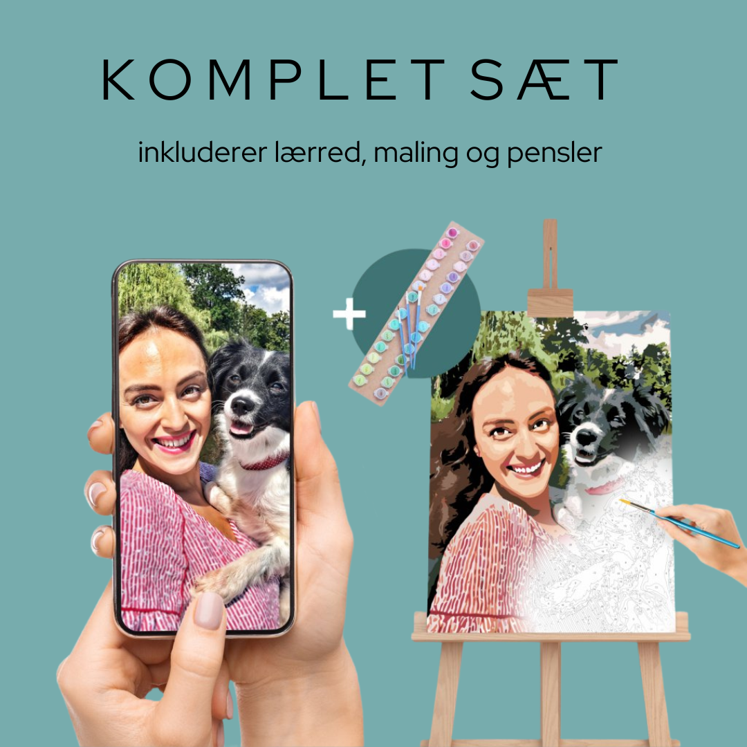 Mal efter tal eget foto - mange størrelser indrammet - paint by numbers
