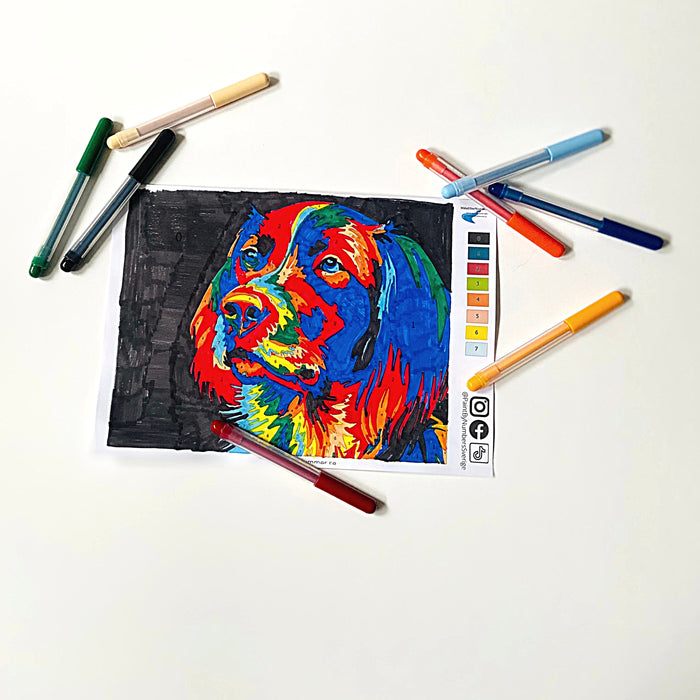HUND - Gratis Mal Efter Tal - FREE PAINT BY NUMBERS