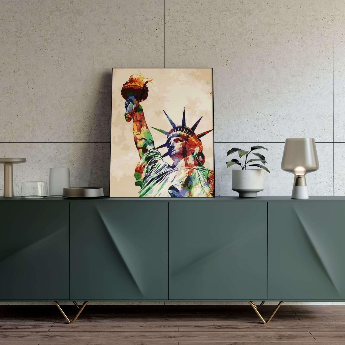 FRIHEDSGUDINDEN - STOR paint by numbers med dobbelt maling og gratis fragt