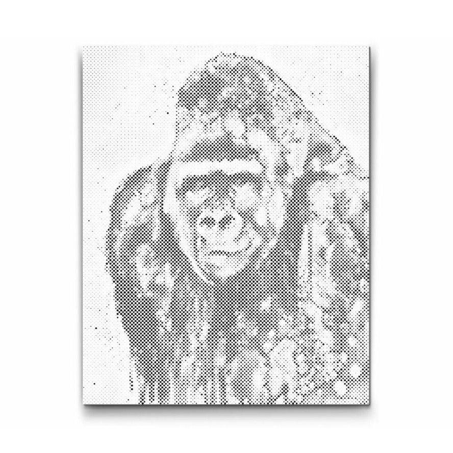 Gorilla - Prik Kunst - Tegn med Prikker -Ny afslappende hobby