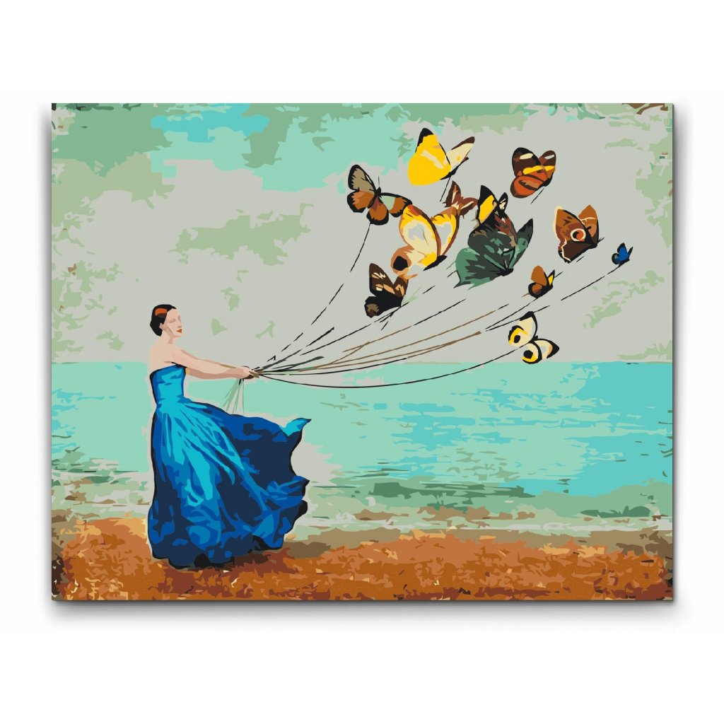 Butterfly Girl Paint by Numbers | Mal dit eget billede | Maleftertal.dk