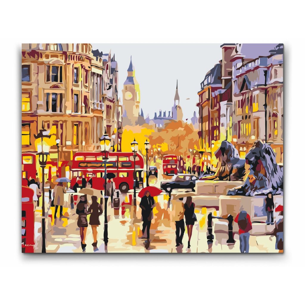 London i regn - paint by numbers for voksne 