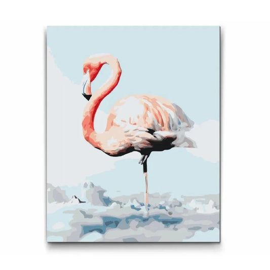Flamingo i sky- Dobbelt maling og gratis levering.