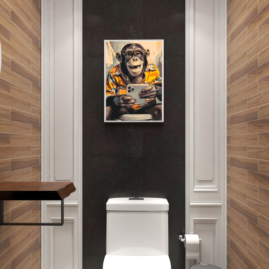 humoristisk paint by numbers abe vægkunst