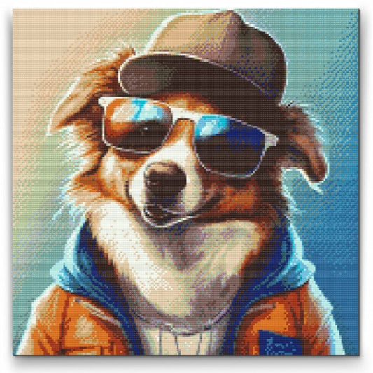 HUND MED SOLBRILLER