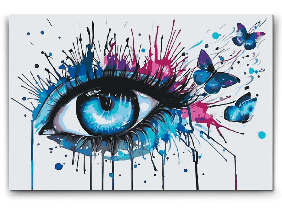 BUTTERFLY EYES - Paint by numbers med dobbelt maling og indramning