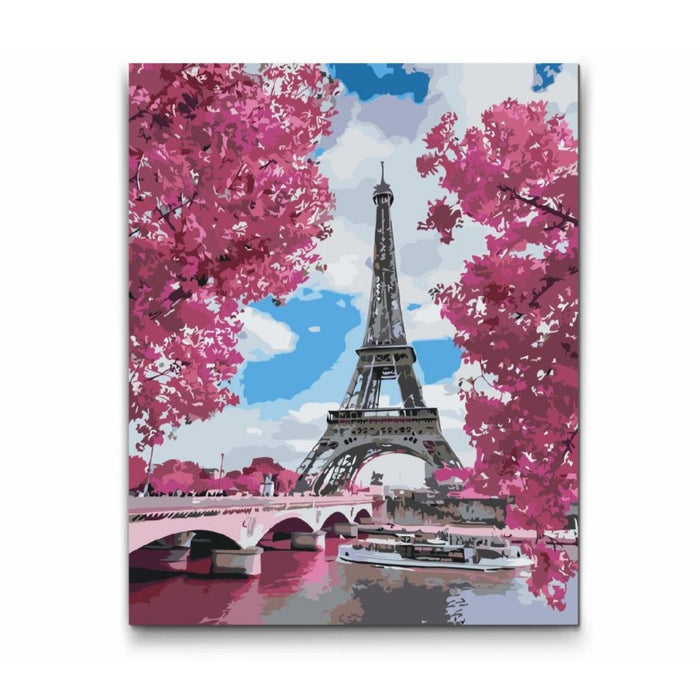 Eiffeltårnet i pink- Paint By Numbers med gratis og hurtig levering