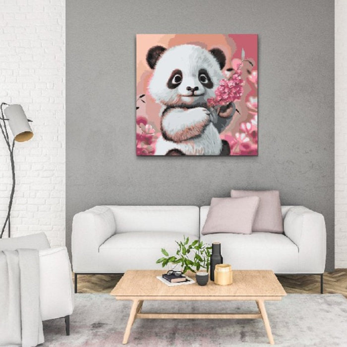 Mal Efter Tal - Panda -  Paint By Numbers med dobbelt maling