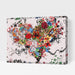 Mal Efter Tal - HJERTE MED BLOMSTER- Paint By Numbers